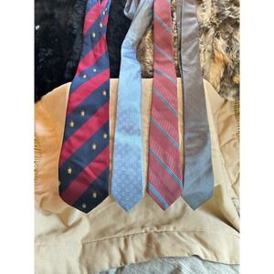 Lot of 4 Mens Ties Silk Collection Adam Louis Stitch Club Int Test Inc Thai Silk